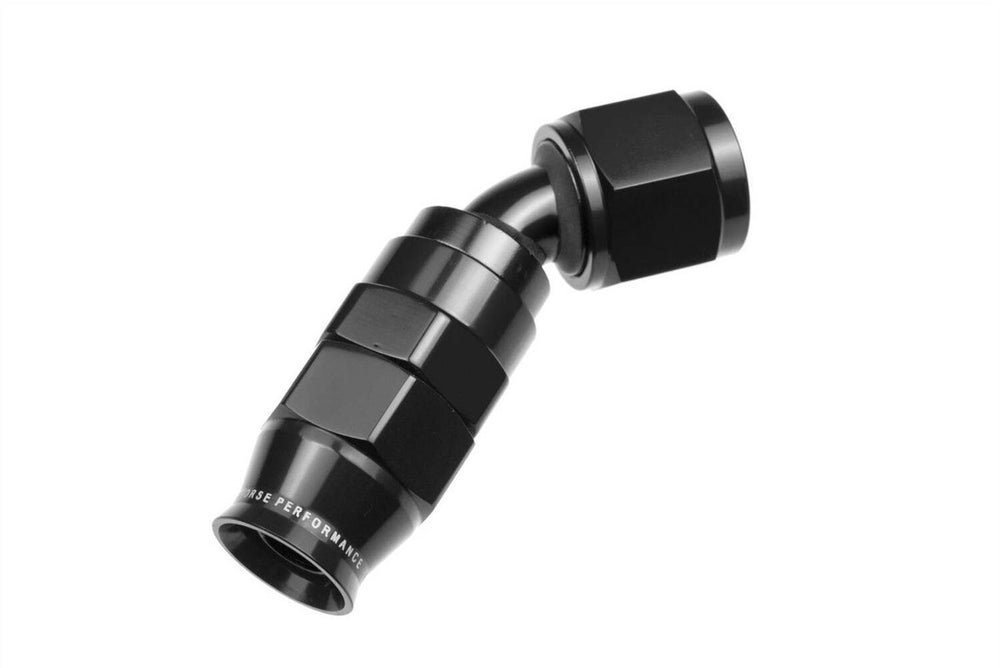 08 AN 45 DEGREE PTFE REUSABLE HOSE END BLACK