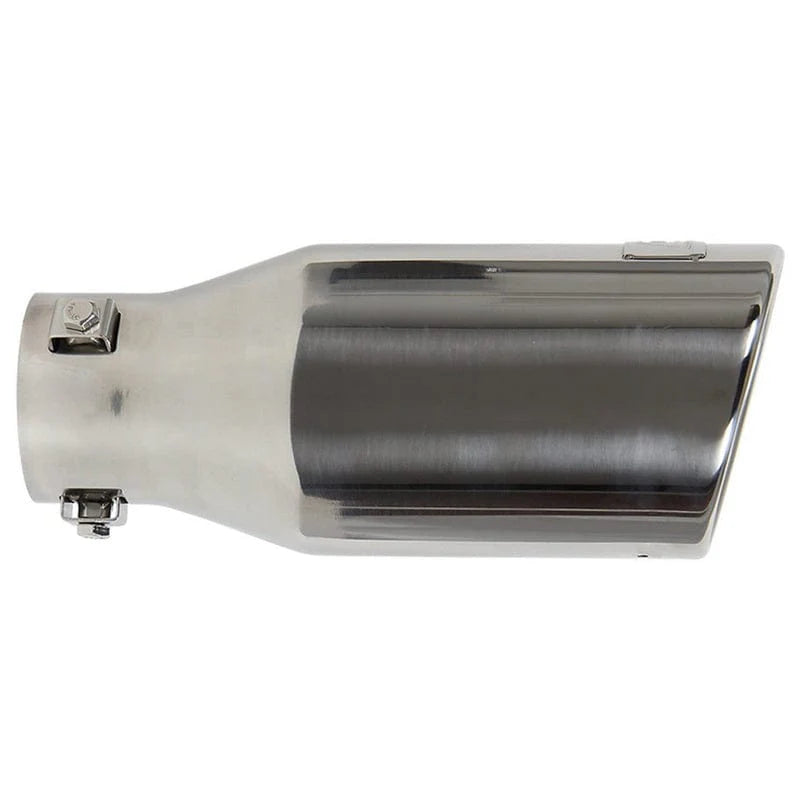DC Sport Polished Stainless Universal Bolt On Exhaust Slant Cut Tip 2.25 Inlet 3.75 Outlet