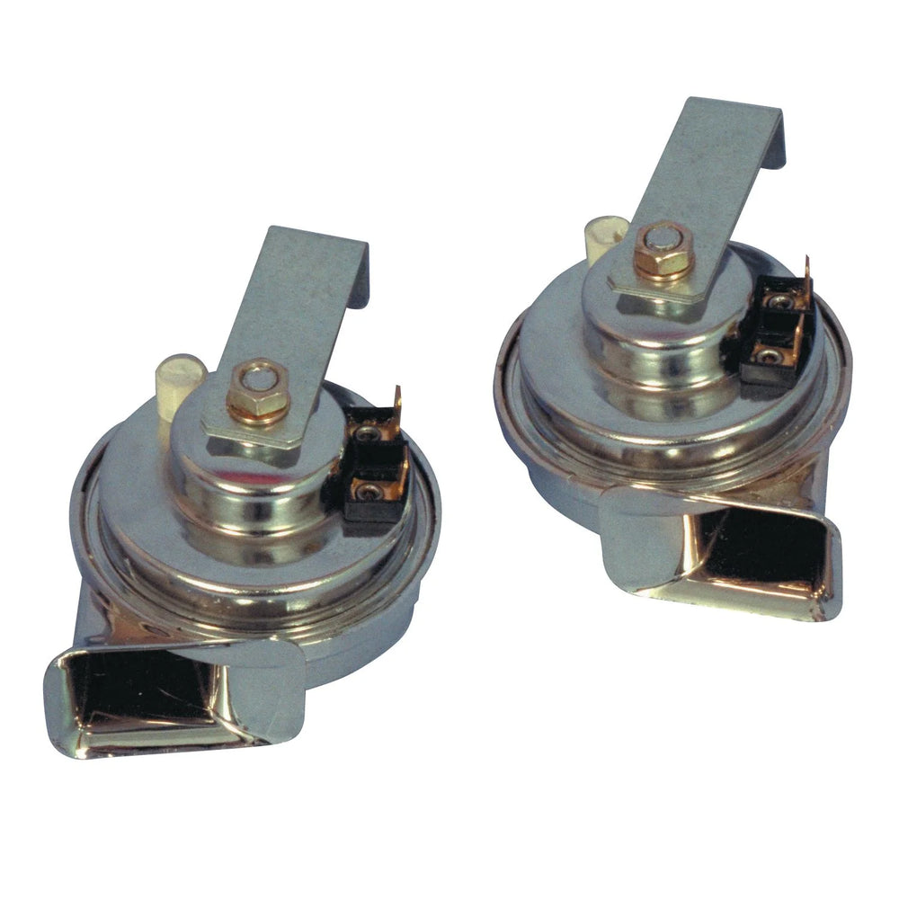 CHROME HORNS(2)UNIVERSAL REPLACEMENT HORNS(2)TERMINALS