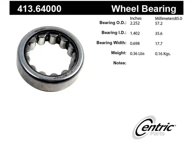 Centric Premium Cylindrical Roller Bearing - Rear