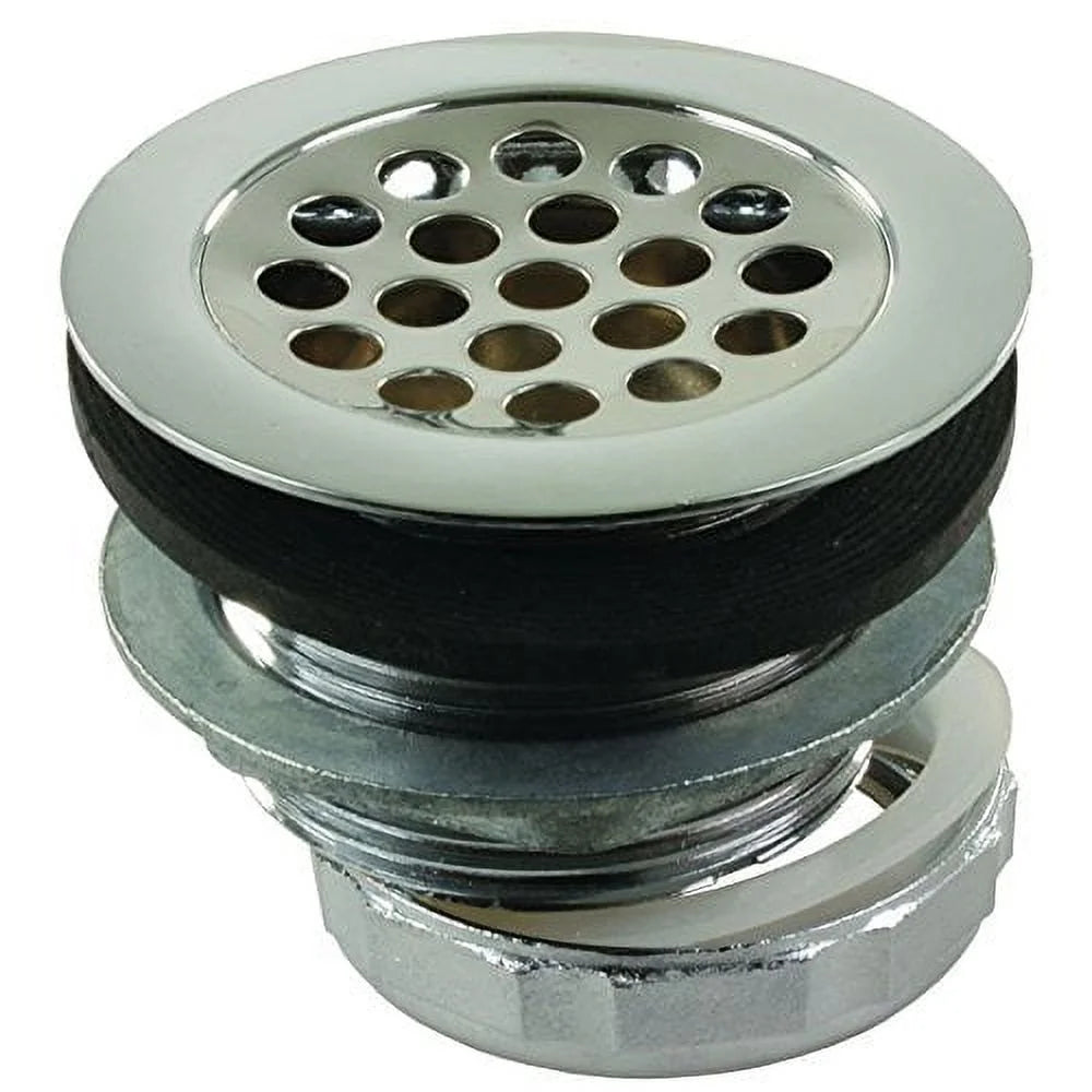 SHOWER STRAINER W/GRID LOCKNUT SLIP NUT RUBBER AND PLASTIC WASHER