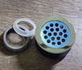 SHOWER STRAINER W/GRID LOCKNUT SLIP NUT RUBBER AND PLASTIC WASHER