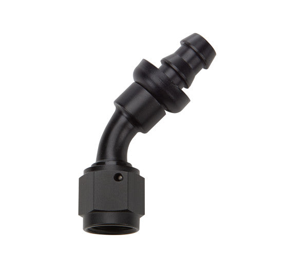 Pushlock Hose End Black 150 Deg Elbow -6