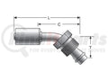 MALE SAE TUBE O-RING NUT - 45 BENT