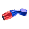 06 45 DEGREE FEMALE ALUMINUM HOSE END CLEAR