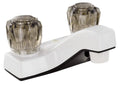 LAVATORY FAUCET 4IN 2 SMOKE KNOBS PLASTIC WHITE