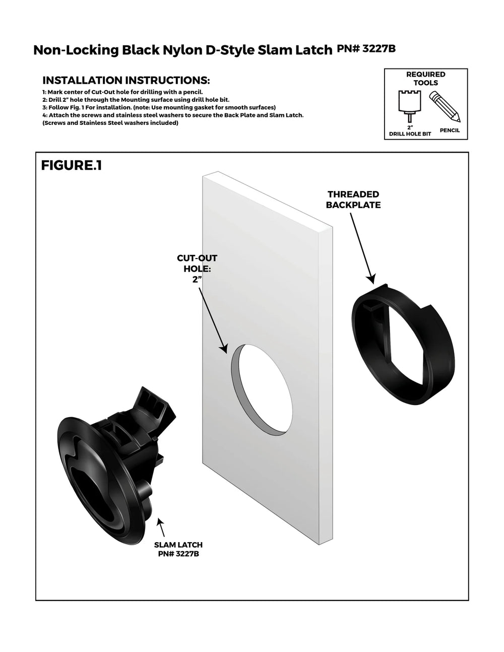 WHITECAP IND black auto part