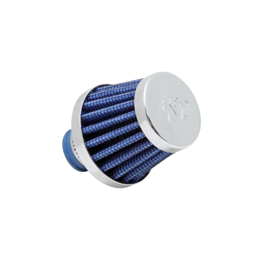 K&N 3/8in-1/2inid Flg X 2in od B X 1-3/4in h X 1.5in Tp Cr Multi Lingual Blue