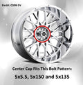 Vision Wheel CHR EXP 5LUG BOLTON VIS LOGO C398-5V