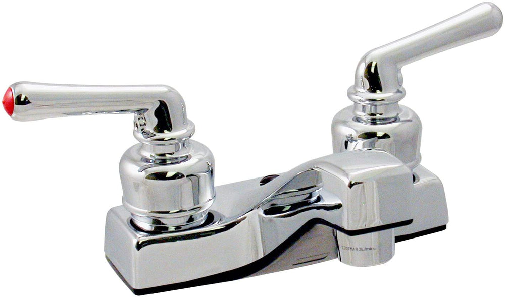 LAVATORY FAUCET 4IN 2 LEVER TEACUP PLASTIC CHROME
