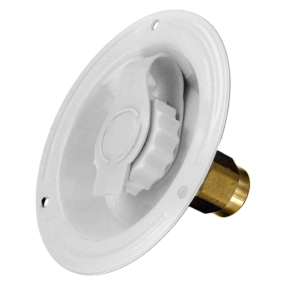 WATER INLET METAL RECESSED FLANGE WHITE LEADFREE BULK