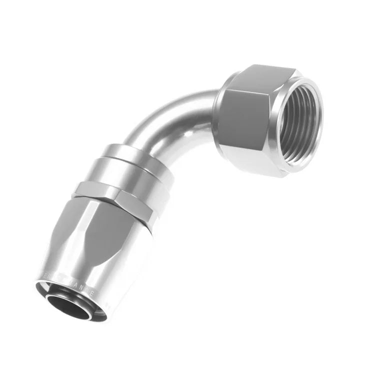 08 90 DEGREE FEMALE ALUMINUM HOSE END RED&BLUE
