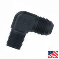 Fragola -8AN x 3/8 NPT 90 Degree Adapter - Black