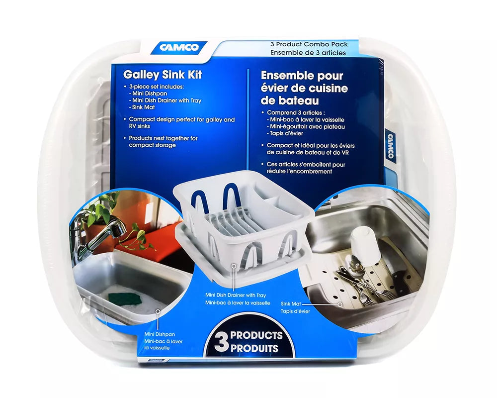 SINK KIT W/DISH DRAINER DISH PAN & SINK MAT