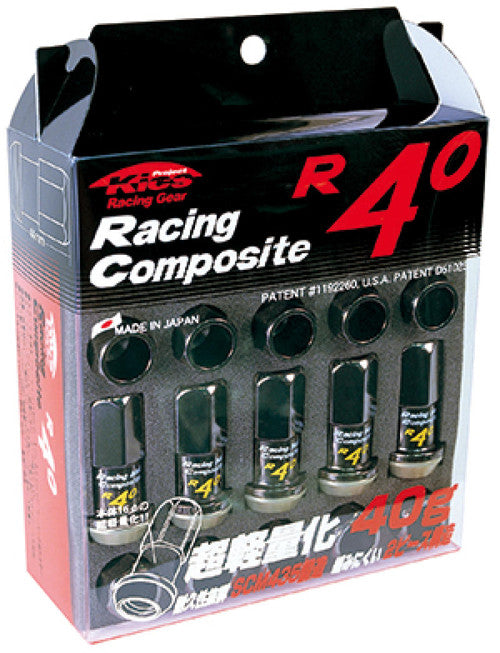 Project Kics 12X1.25 Black R40 Lug Nut - Single