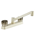 TWO HANDLE RV KITCHEN FAUCET W/SMOKED ACRYLIC KNOBS BISQUE PARCHMENT