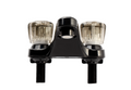 RV LAVATORY FAUCET W/SMOKED ACRYLIC KNOBS BLACK