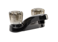RV LAVATORY FAUCET W/SMOKED ACRYLIC KNOBS BLACK