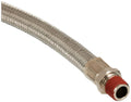 18IN S.S. BRAIDED LEADER HOSE (1/4IN M TO 1/4IN M NPT SWIVEL)