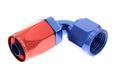 10 90 DEGREE FEMALE ALUMINUM HOSE END RED&BLUE