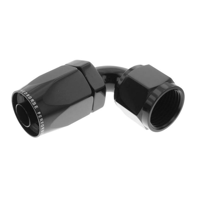 08 90 DEGREE FEMALE ALUMINUM HOSE END BLACK