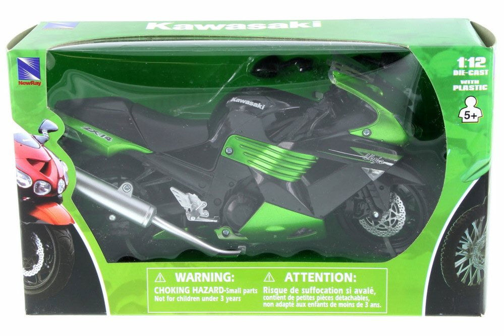 New Ray Toys Kawasaki ZX-14 Street Bike (Green) Scale/ - 1:12