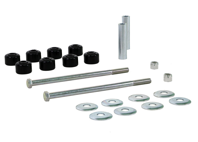Sway bar - link 8 Bushings 2 Tubes 2 Bolts 8 Washers 2 Nuts Grease