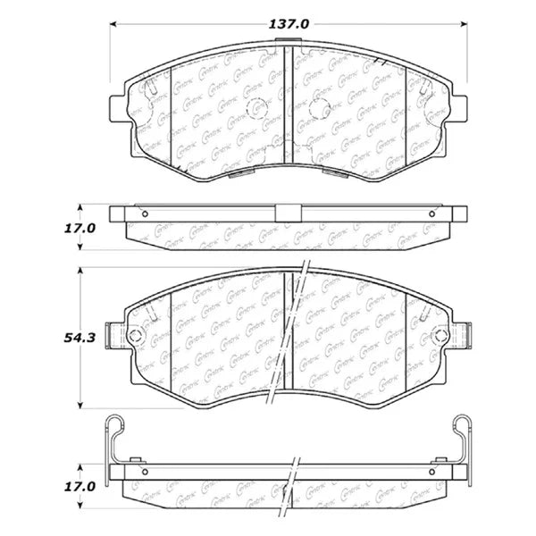 Centric C-TEK Semi-Metallic Brake Pads w/Shims - Front