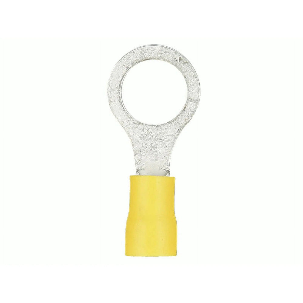 YELLOW VINYL RING TERMINAL 12-10 GAUGE #6 PACKAGE OF 100