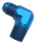 Russell Fitting -8An Flare To 1/4in Npt 90 Deg Blk Anodize