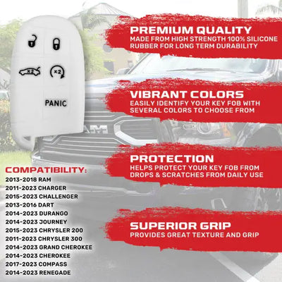 1318 RAM KEY FOB COVER WHITE SILICONE