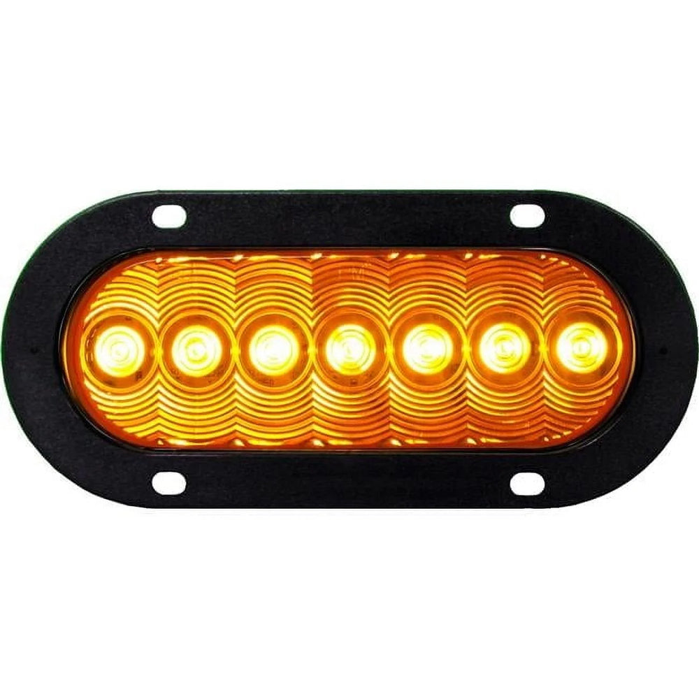 LED TURN SIGNAL FRONT & REAR OVAL FLANGE MOUNT 7.88IN X 3.63IN AMBER