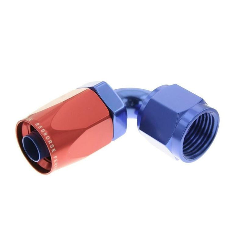 08 90 DEGREE FEMALE ALUMINUM HOSE END RED&BLUE