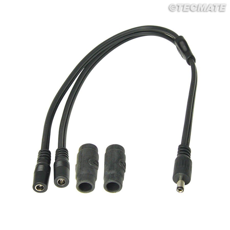 OPTIMATE CABLE YSPLITTER FROM DC2.5MM PLUG IN TO 2 X DC2.5MM SOCKET OUT DC AXIAL CONNECTOR