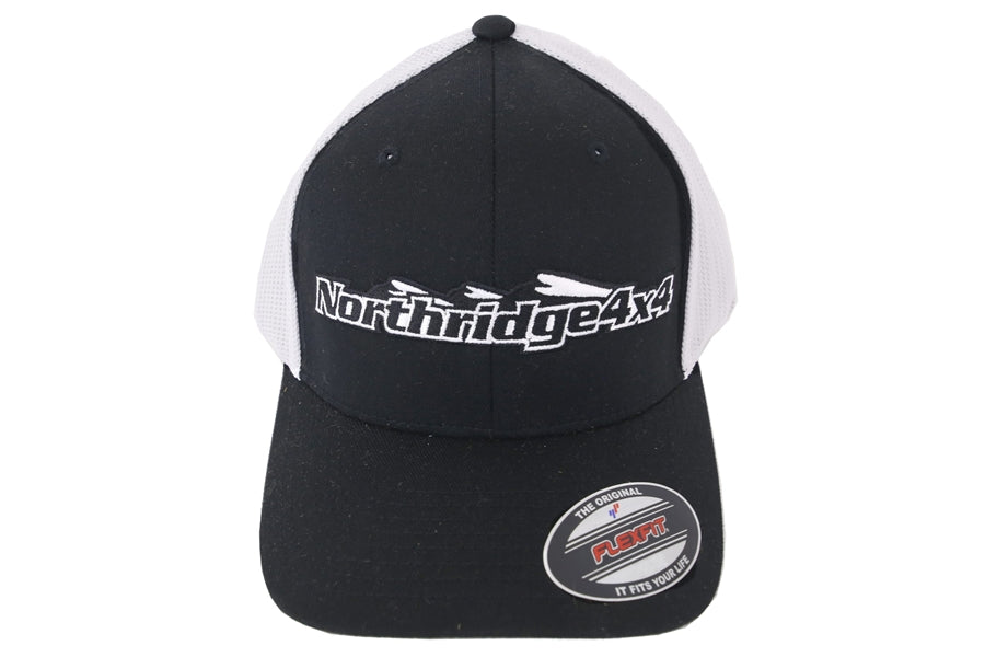 ~(0.2 lbs. 5X5X5)~ Northridge4x4 Flex Fit Black White Mesh Back L/XL