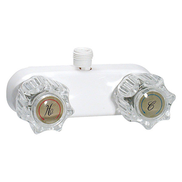 SHOWER VALVE W/ VAC BRKR 4IN 2 KNOB 1/4 TURN PLASTIC WHITE