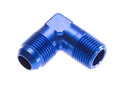10 90 DEGREE MALE ADAPTER TO 06 (3/8) NPT MALE BLUE