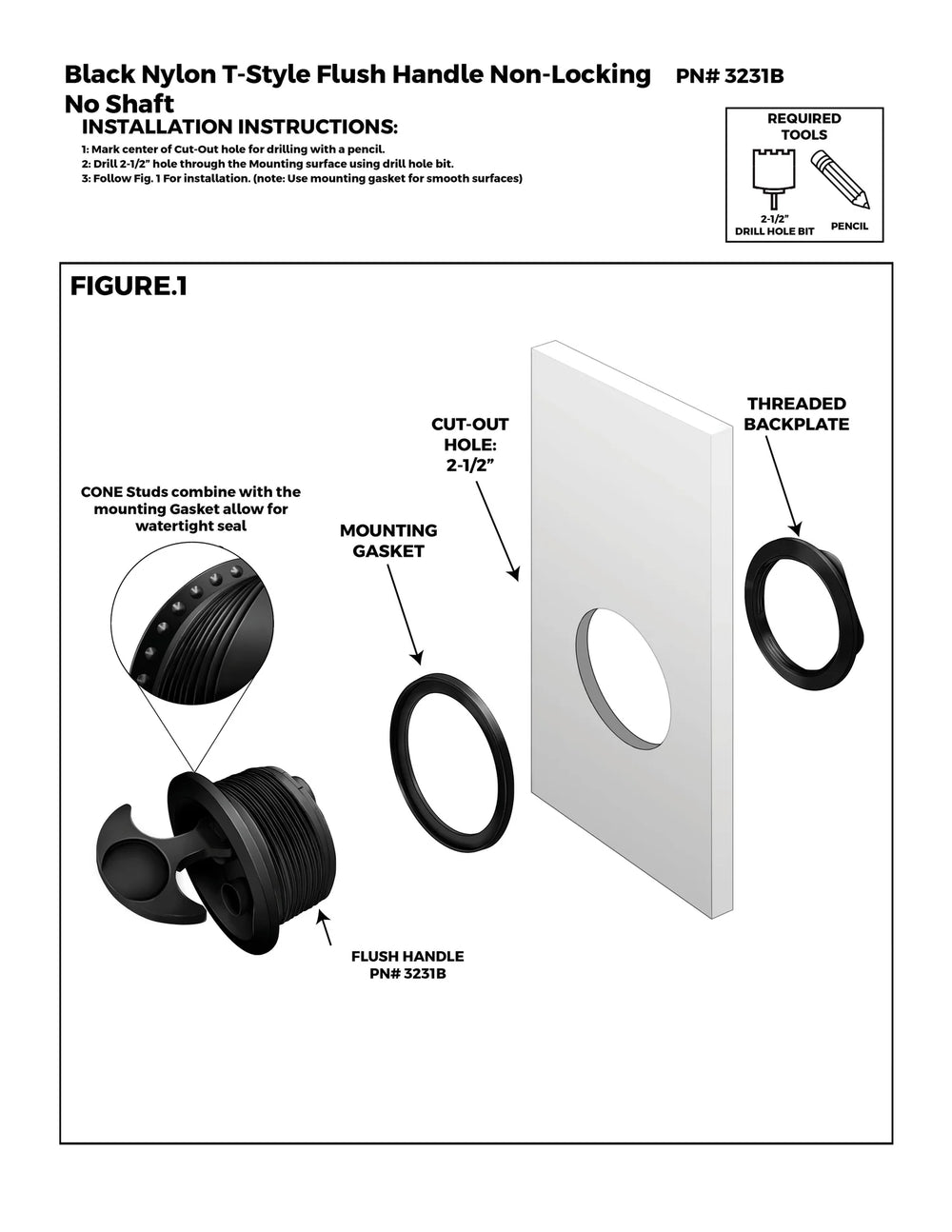 WHITECAP IND black auto part
