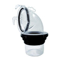 EZ COUPLER 90 DEG BAYONET SEWER FITTING CLEAR/BLACK BOXED