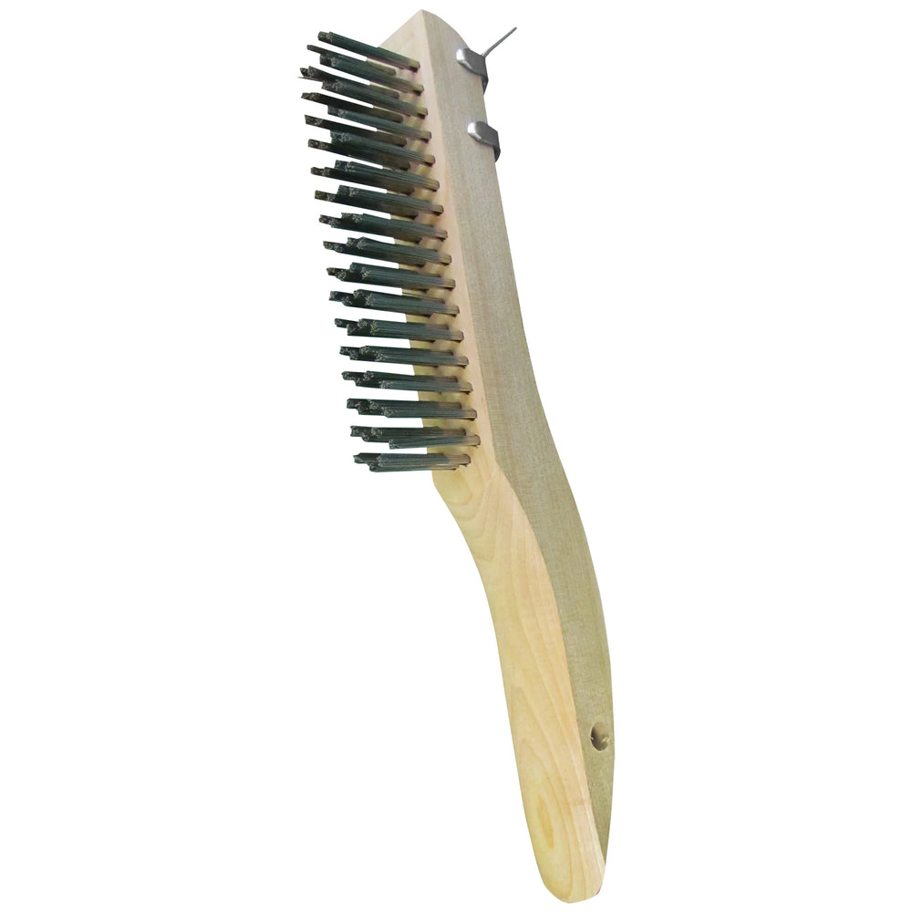 STAINLESS STEEL BRISTLE UTILITY BRUSH WITH SCRAPPER