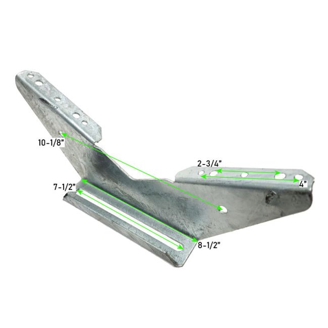 PONTOON BRKT WING 153/4IN X 2IN X 6IN 1/2IN WIDE SLOT 7IN LONG UPC LABEL