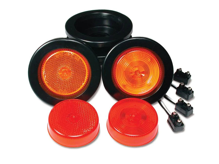 2.5IN ROUND RED LED W/REFLEX GROMMET PLUG