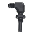 DeatschWerks 6AN Male Flare to 90-Degree 3/8in Single Hose Barb - Anodized DW Titanium