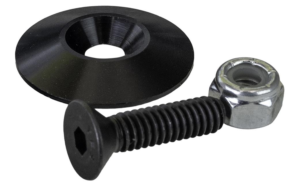 Moroso 1.25in Taper Washer - Black Anodized (10 Pack w/Hardware)