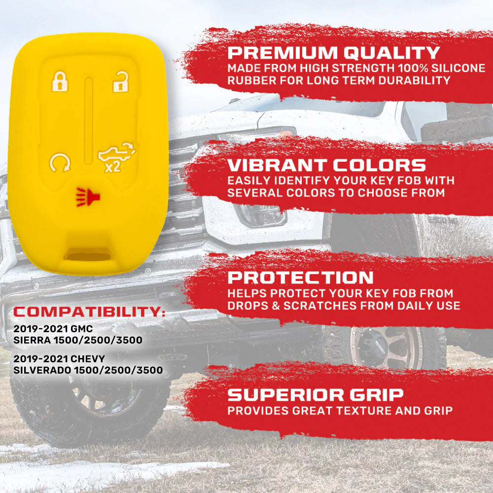1921 SIERRA & SILVERADO KEY FOB COVER YELLOW SILICONE