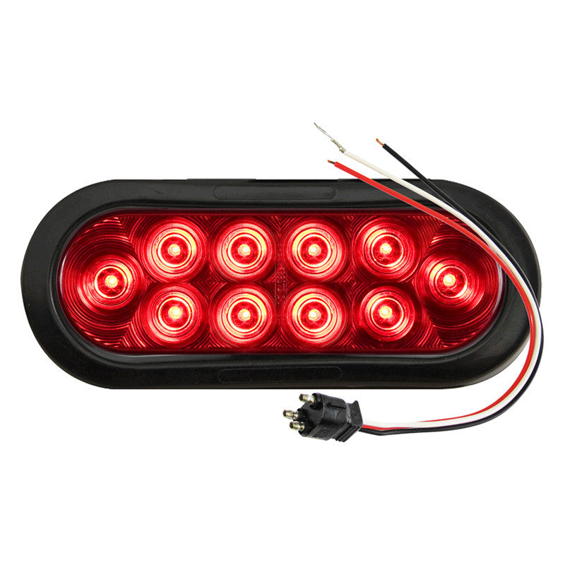 LED S/T/T;6IN;GROM/ST PLUG;RED;POLY
