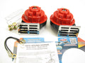 MAXI SOUND(2)UNIVERSAL REPLACEMENT HORNSCHROME GRILL AND RED COVER(2)TERMINAL