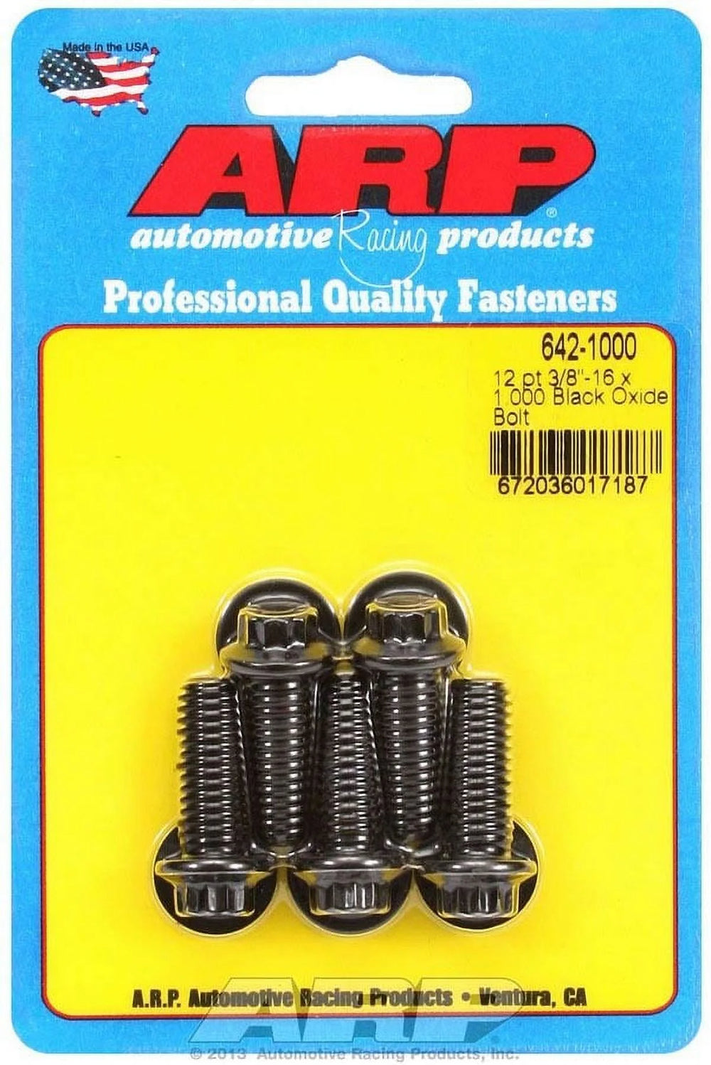 ARP 7/16-20 X .750 1/2 wrenching hex black oxide bolts