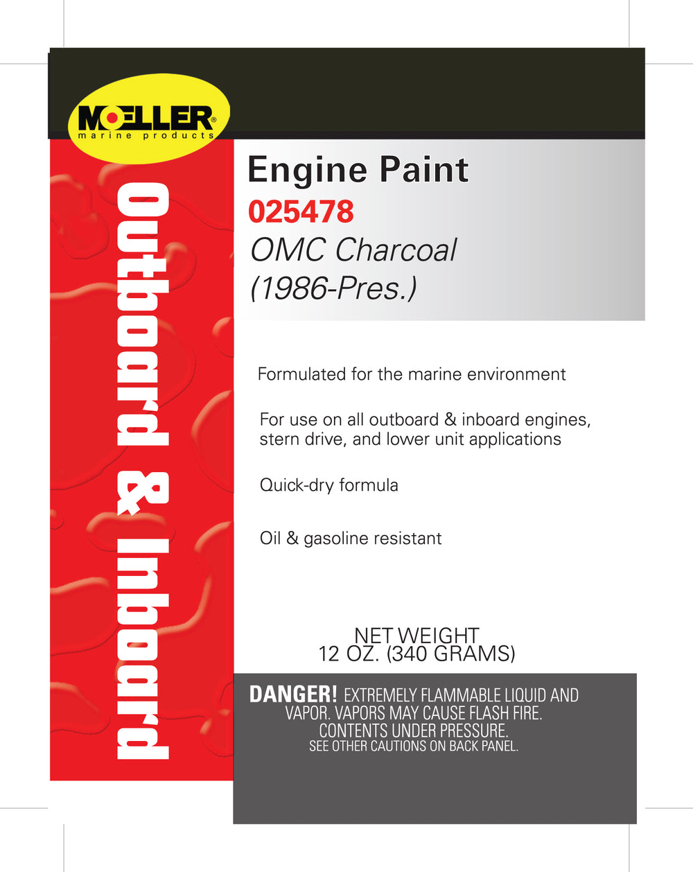 ENGINE PAINT OMC CHARCOAL NONMETALLIC