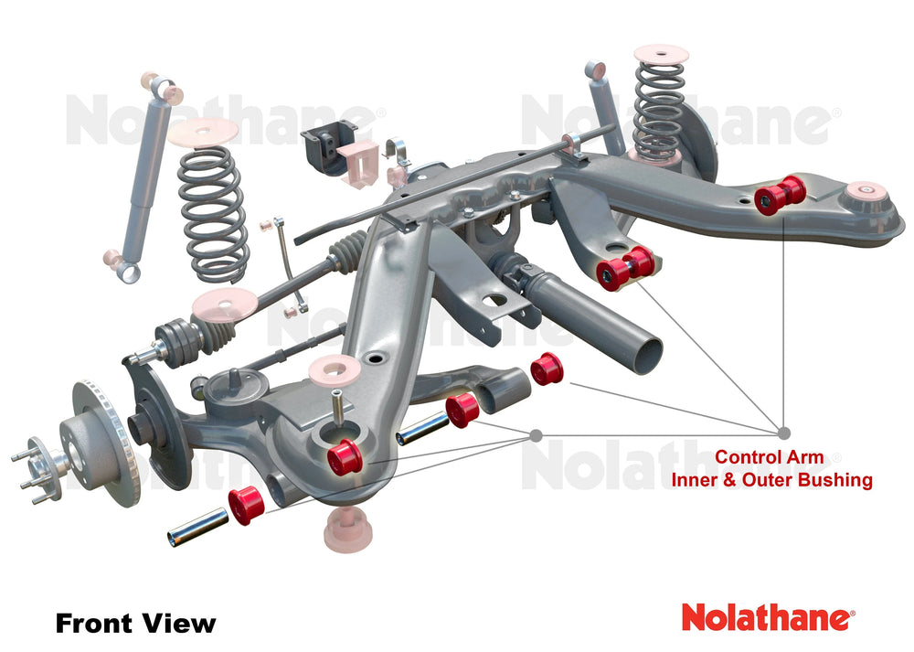 Control arm - inner and outer bushing 4 Bushings 2 Tubes Grease